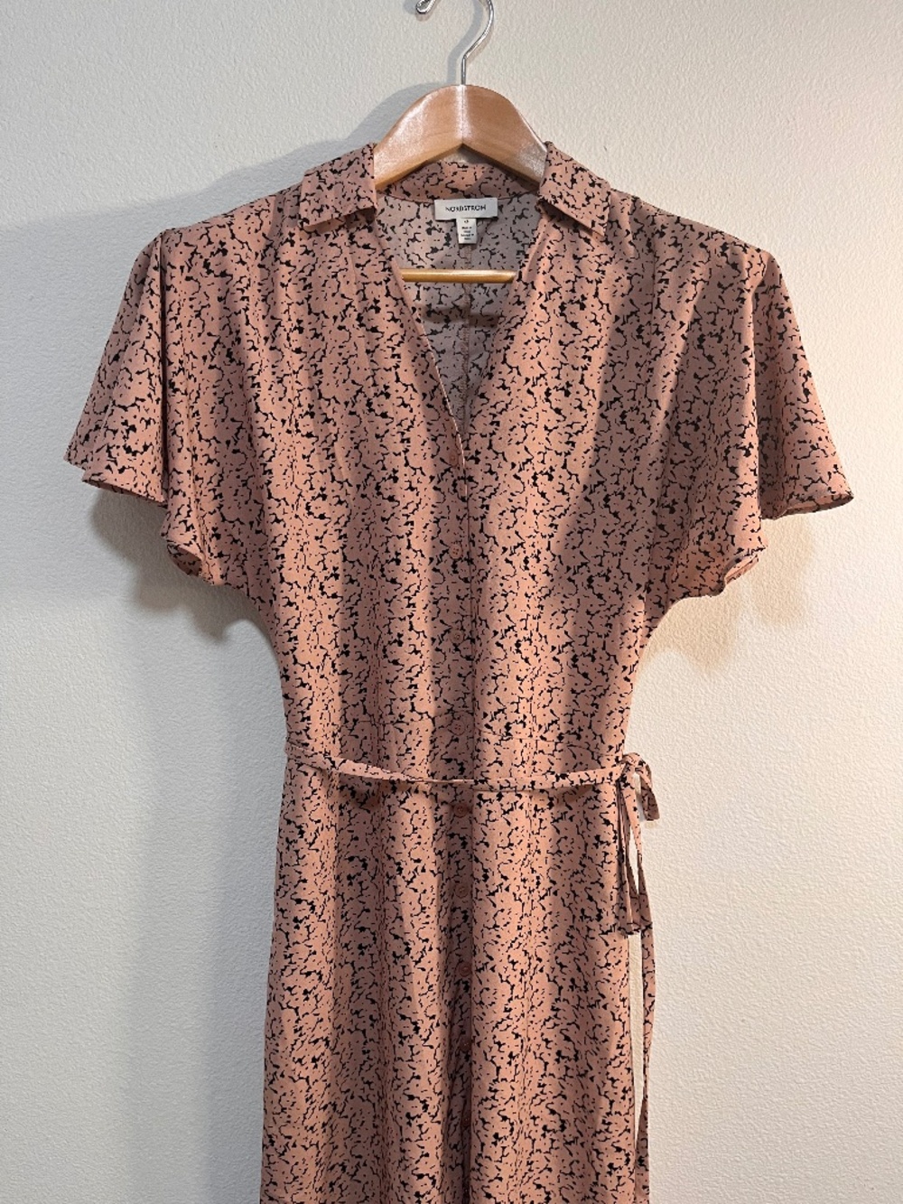 Peachy Oink Flutter Sleeve long Dress